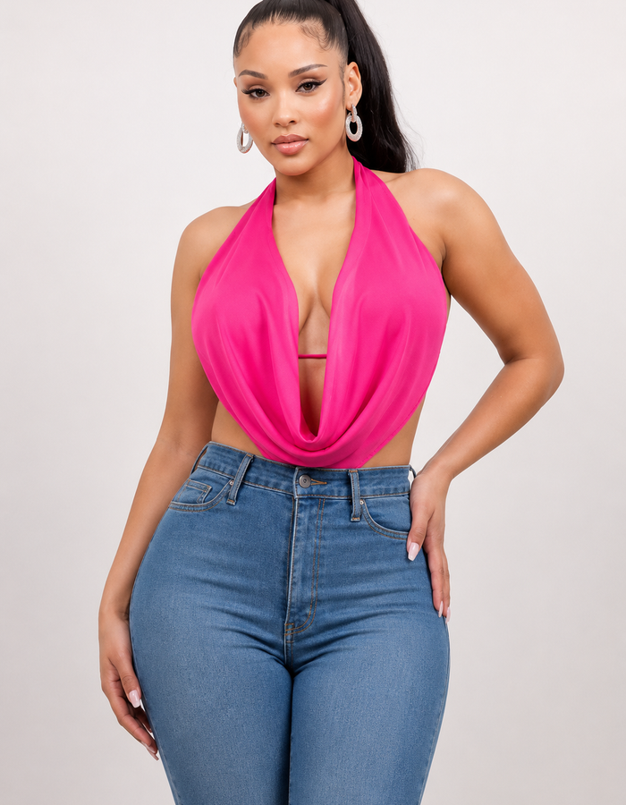 Cabana Crush Halter Top-Pink