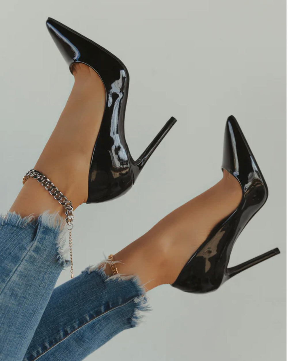 Cali Shiny Pump-Black