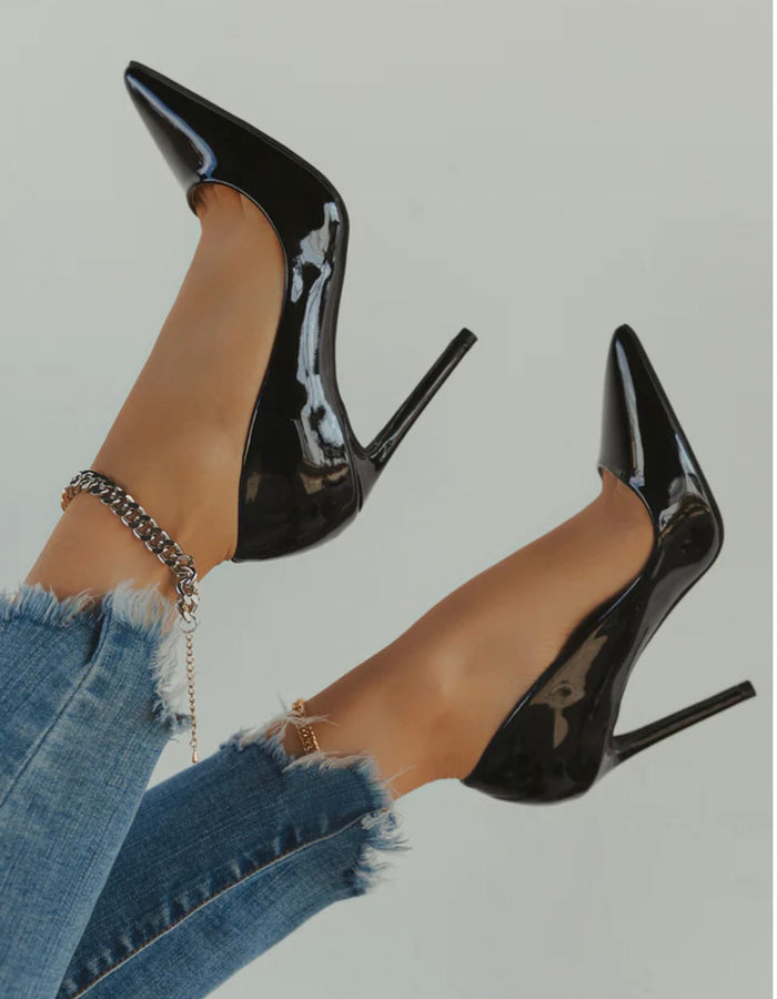 Cali Shiny Pump-Black
