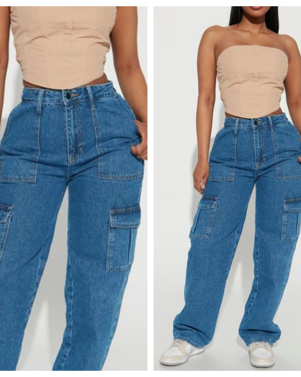 No Boys Allowed Cargo Denim- Dark Blue