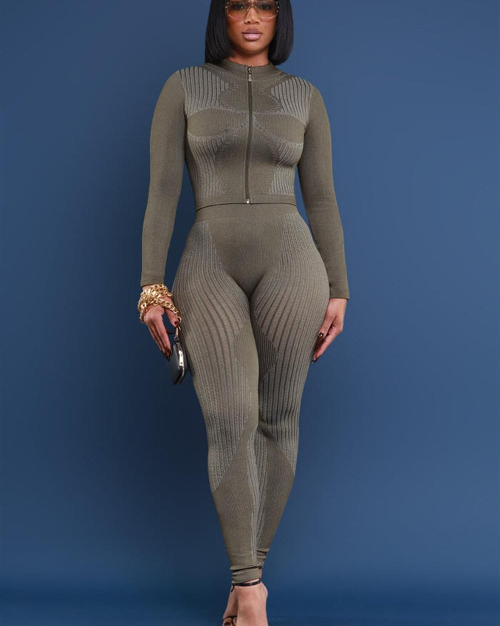 Triple Threat Legging Set-Olive