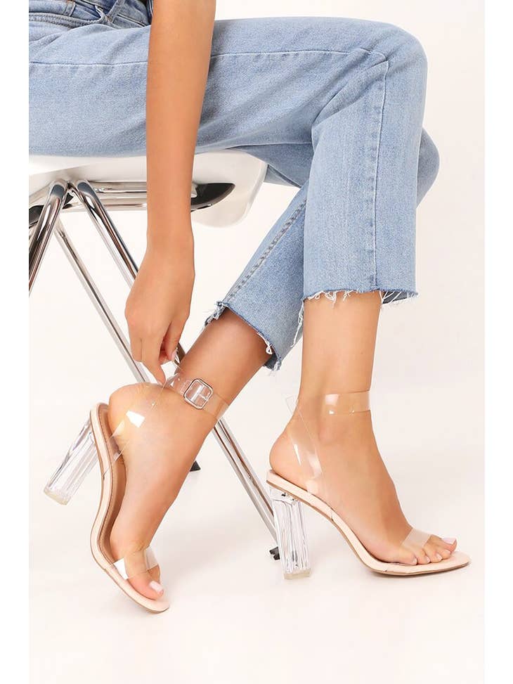 Brielle Block Heels-Nude