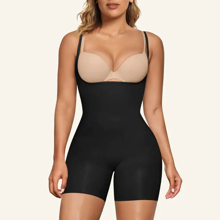 Seamless Open-Bust Tummy Control Shorts Bodysuit