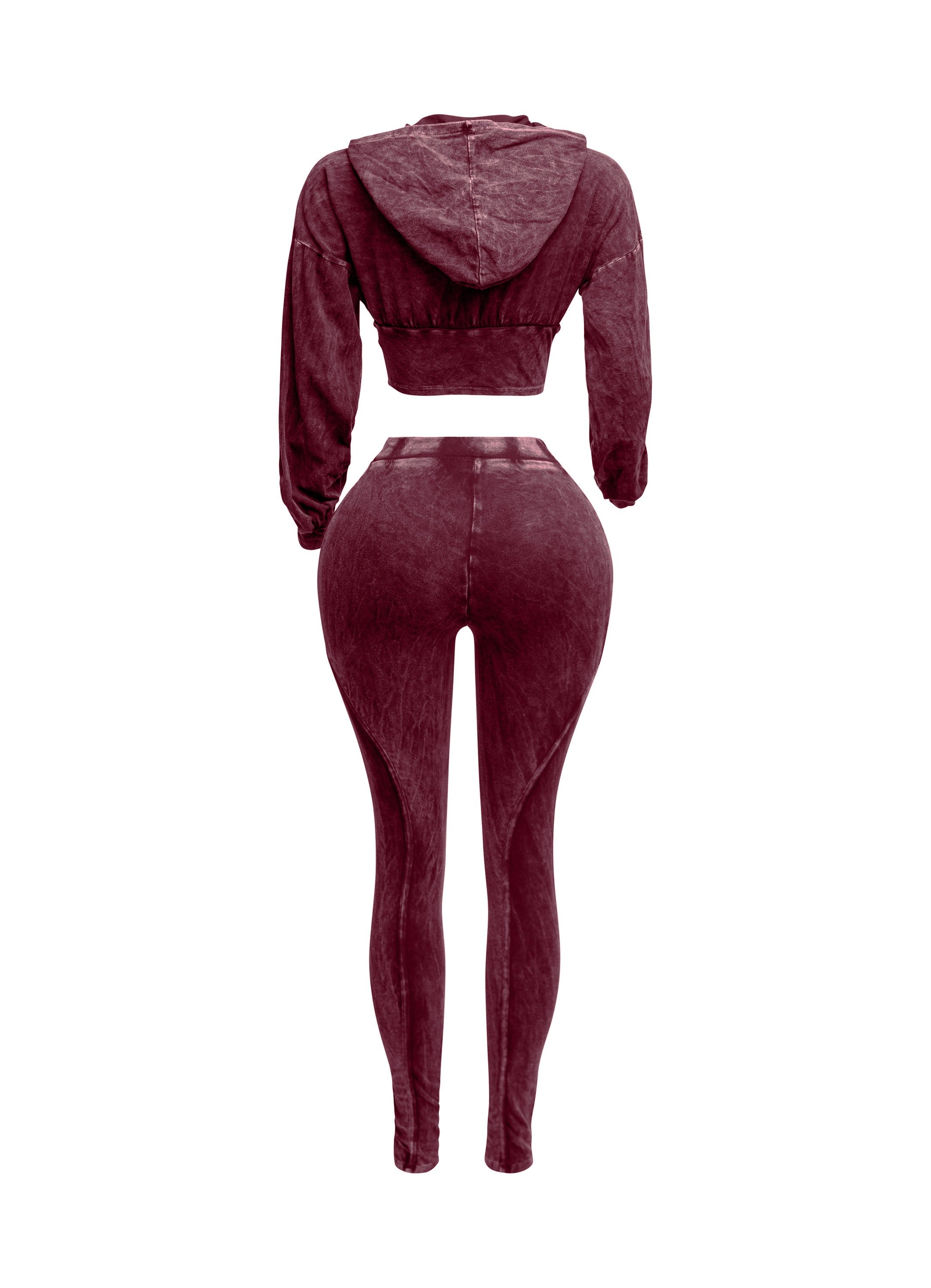 Limited Edition Hooded Legging Set-Burgundy