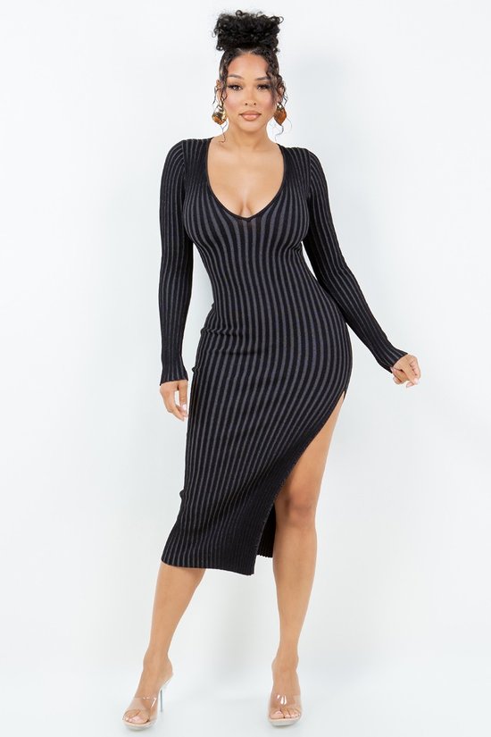 Body Serve Midi Dress-Black