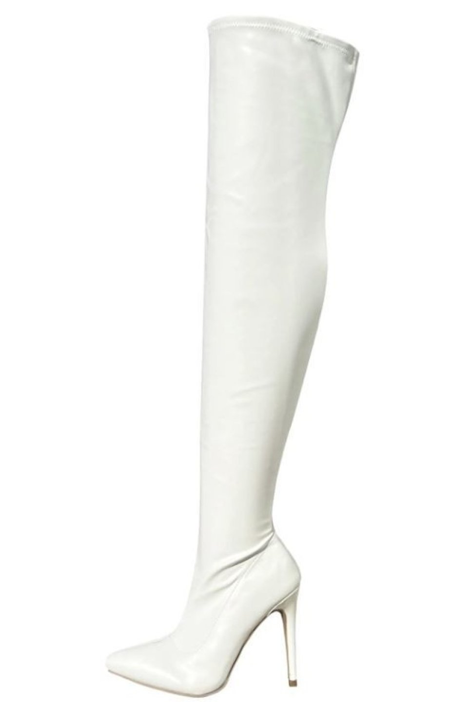 Wendy White Thigh High Boots