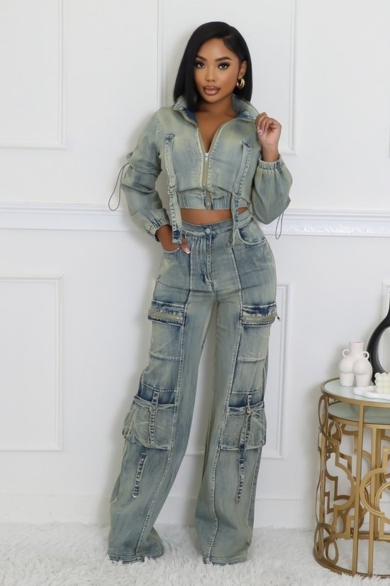 Showstopper Cargo Denim Set