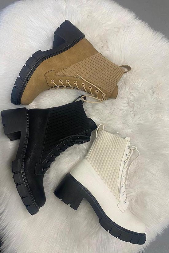 Karrah Combat Boot-Taupe