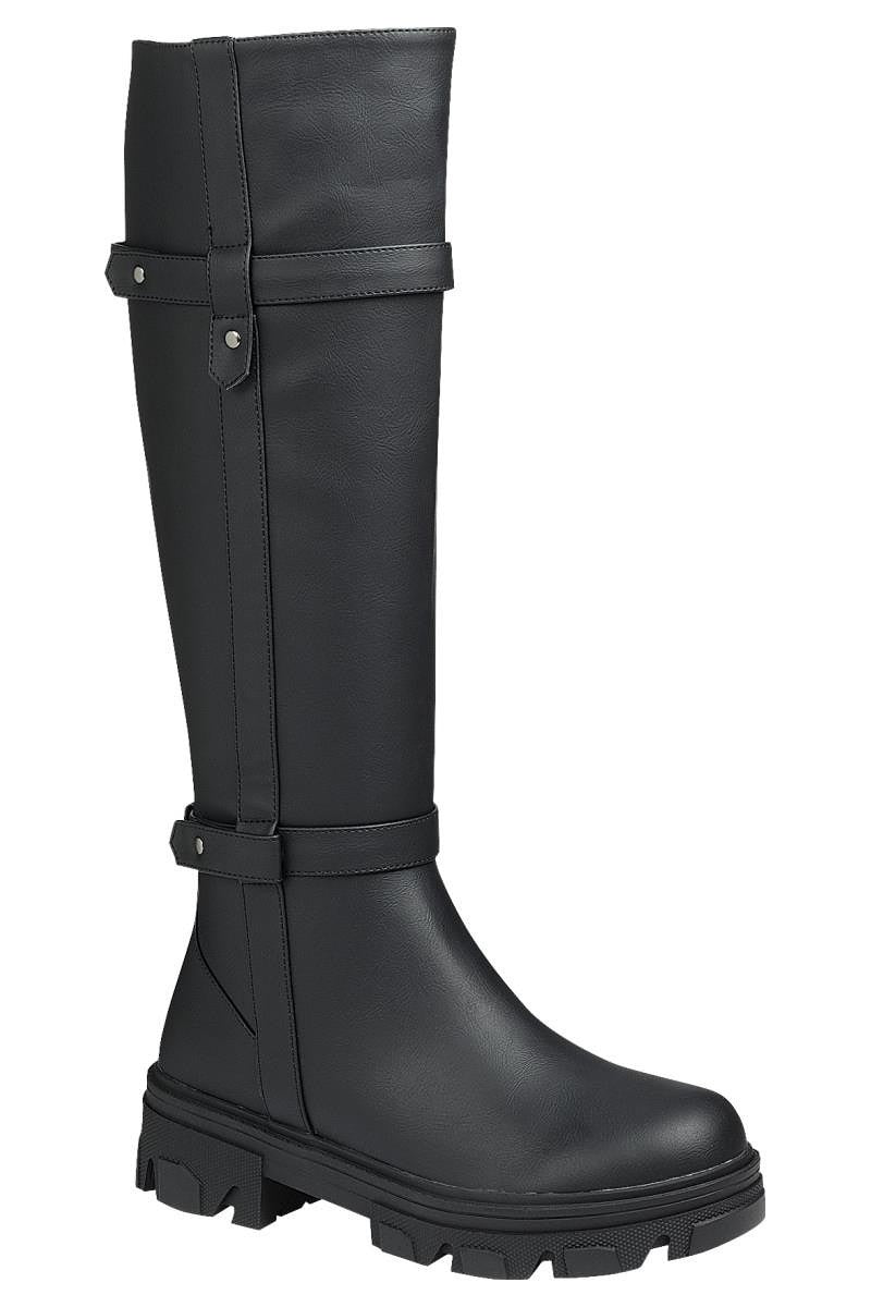 Natasha Flat Boots - Black