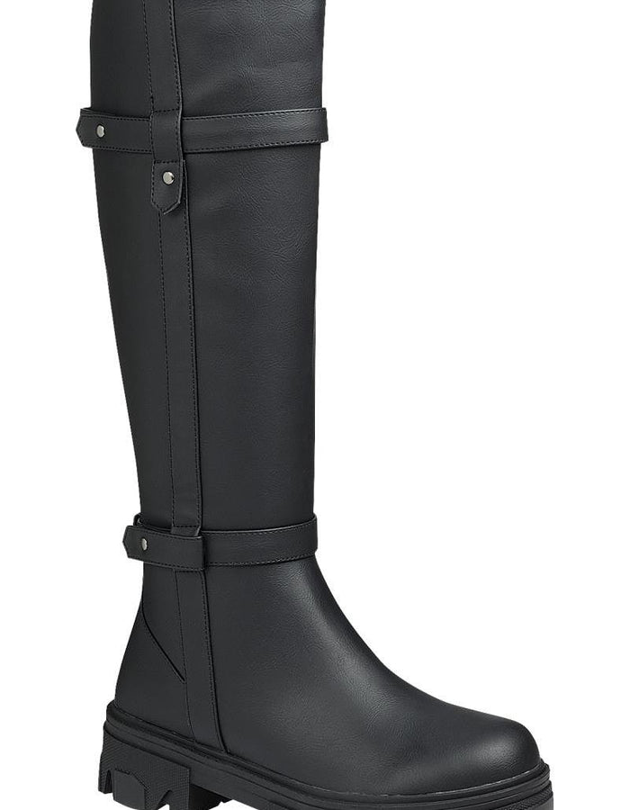 Natasha Flat Boots - Black