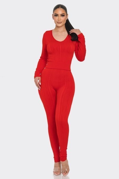 Jet Lag Lounge Set-Red