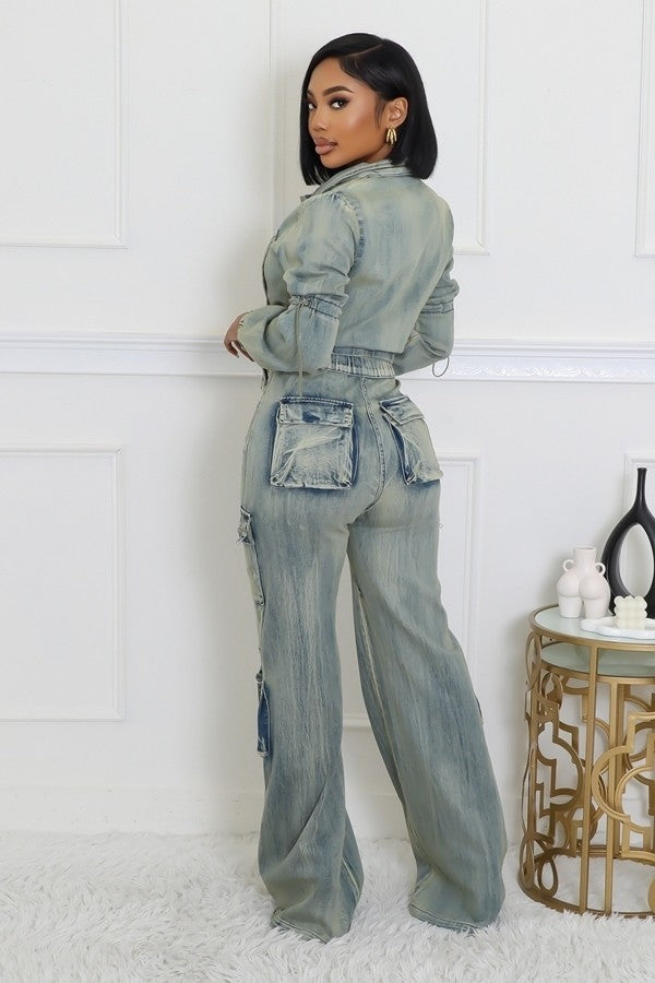 Showstopper Cargo Denim Set