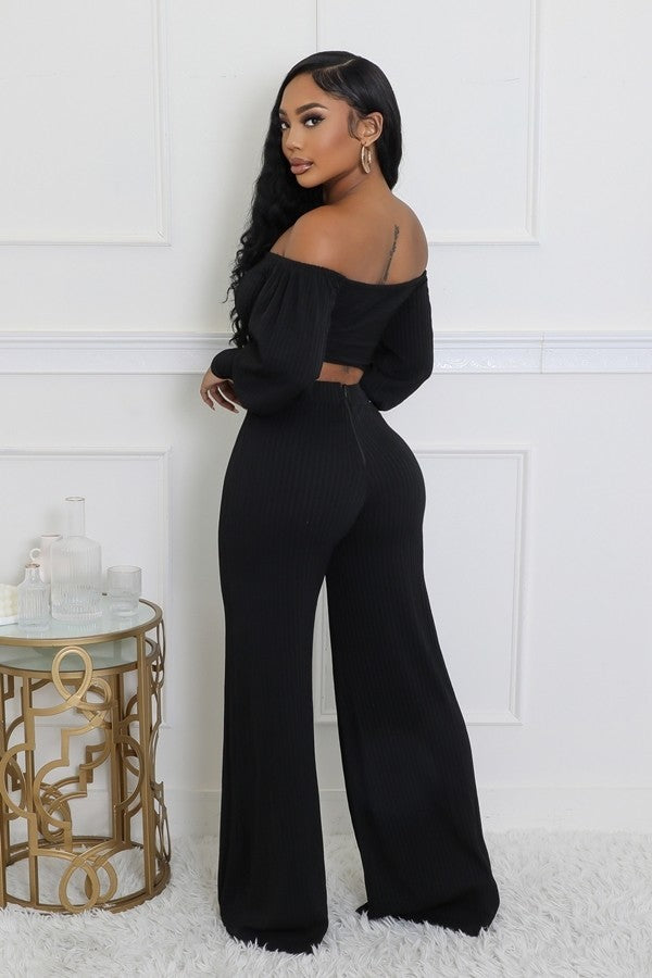 Golden Hour Pants Set-Black