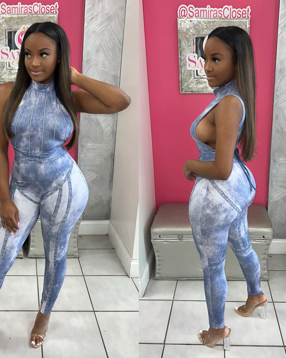 Not So Denim Set-Grey