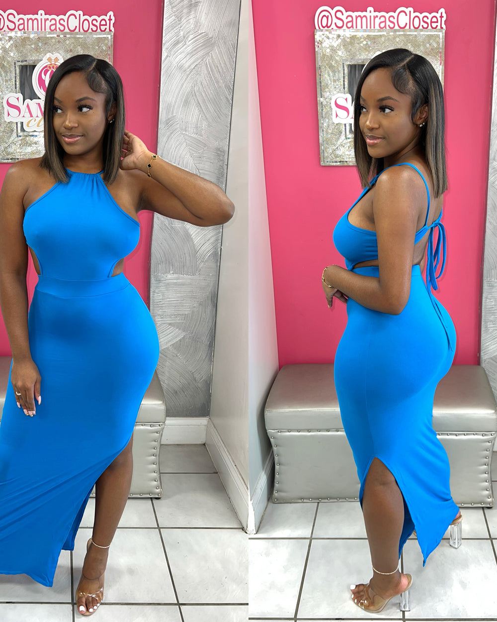 Maya Tieback Maxi Dress-Royal Blue