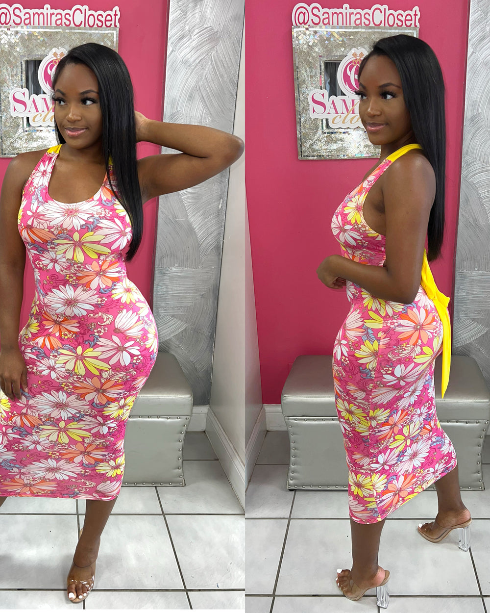 Daisy Lane Tieback Dress- Pink Mix