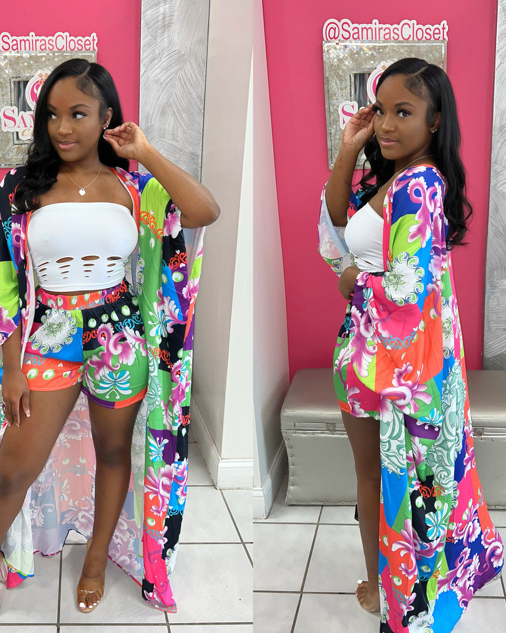 Paradise Kimono & Shorts Set