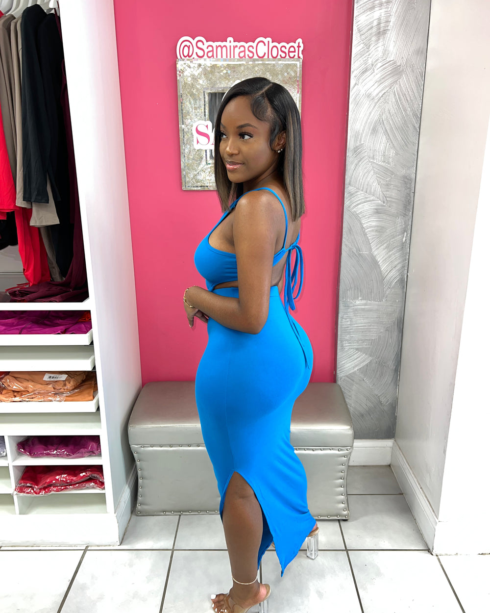 Maya Tieback Maxi Dress-Royal Blue