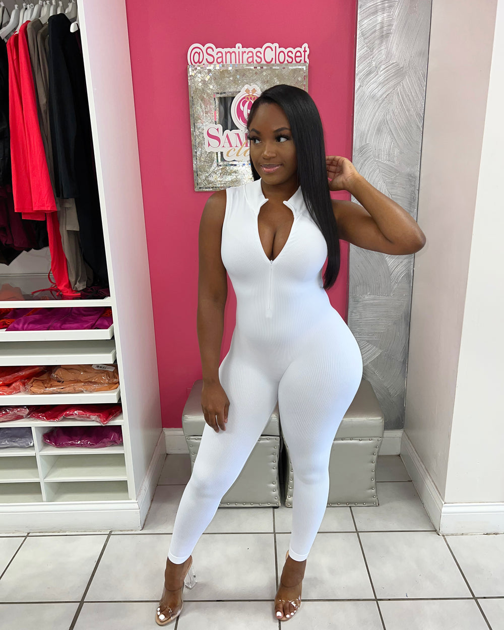 Bailey Snatched Jumpsuit-White