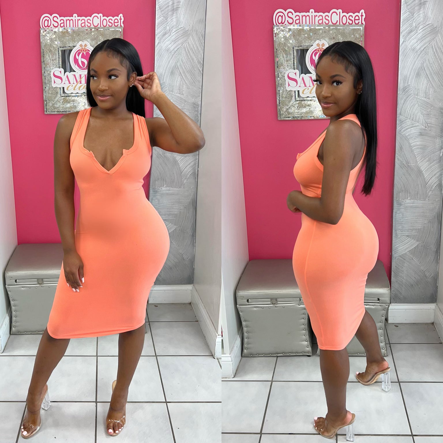 Coral 2025 bodycon dress