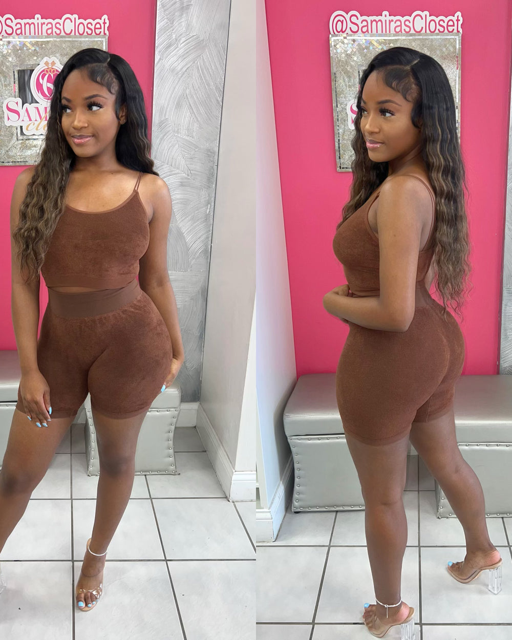Bad B Tank and Biker Set-Brown