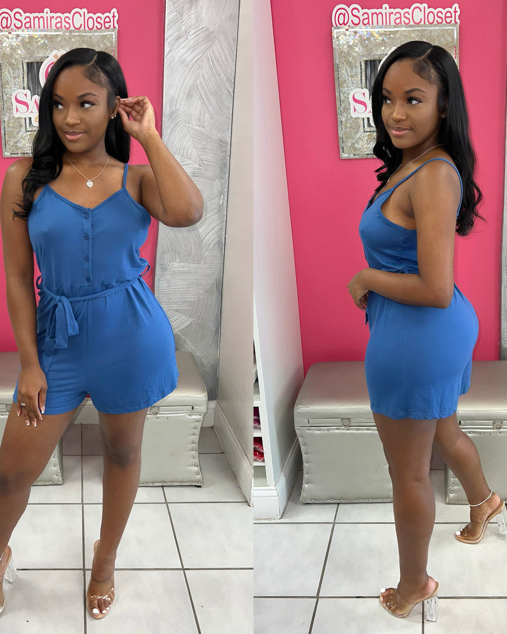 High Class Romper-Blue Haze