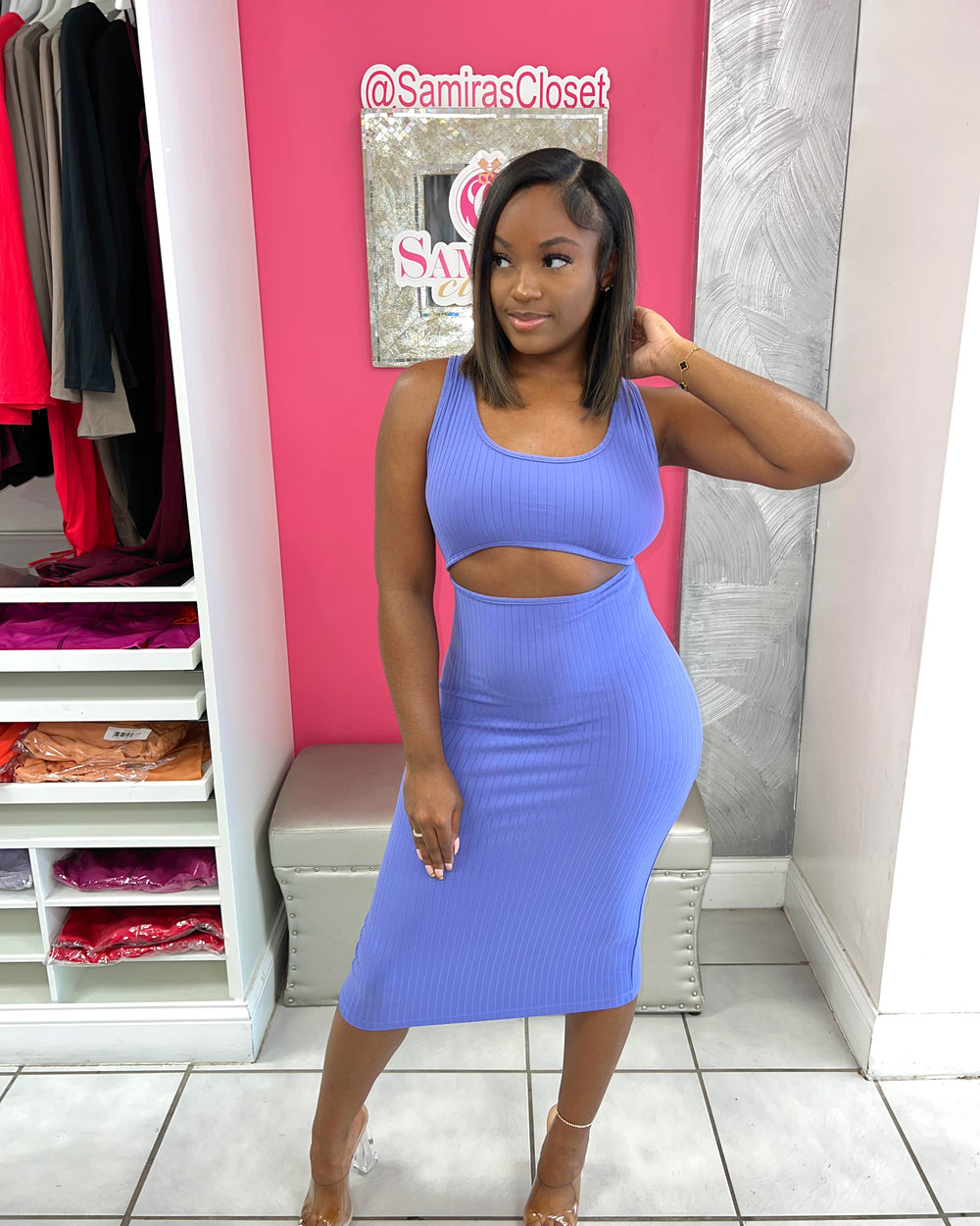 Halle Peek Dress-Purple