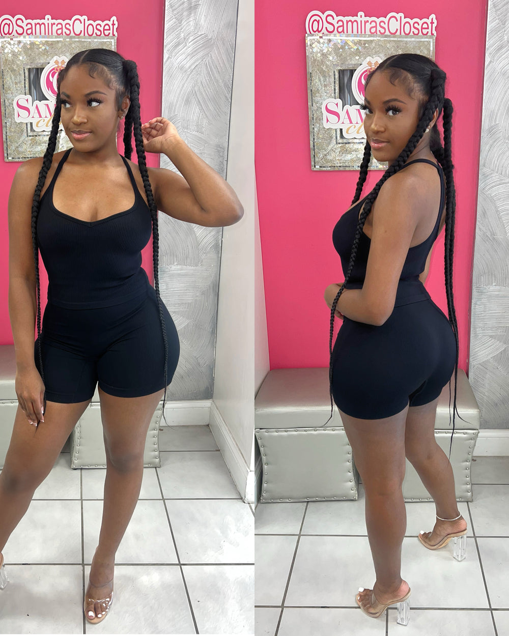 Everyday Biker Short Set-Black