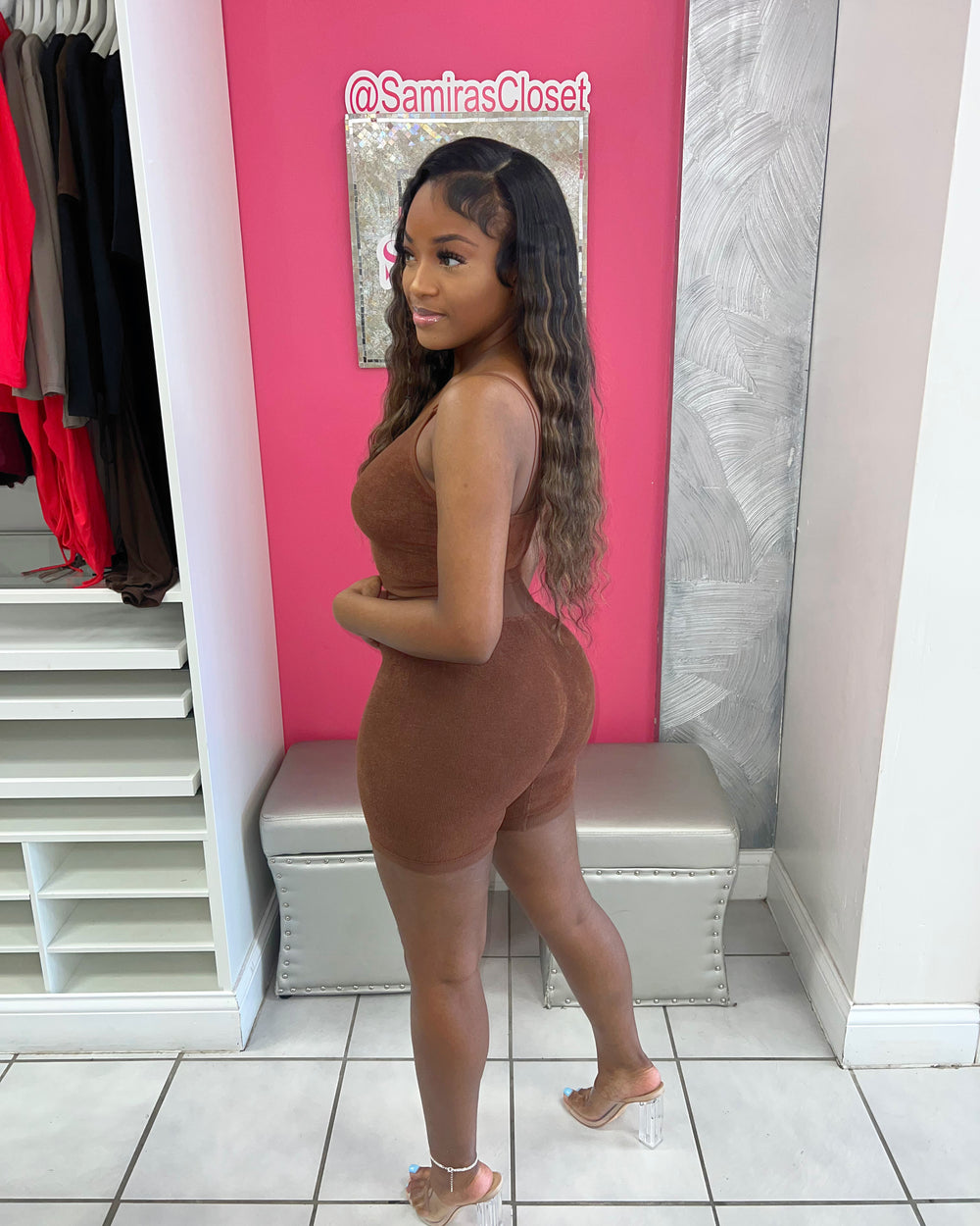Bad B Tank and Biker Set-Brown