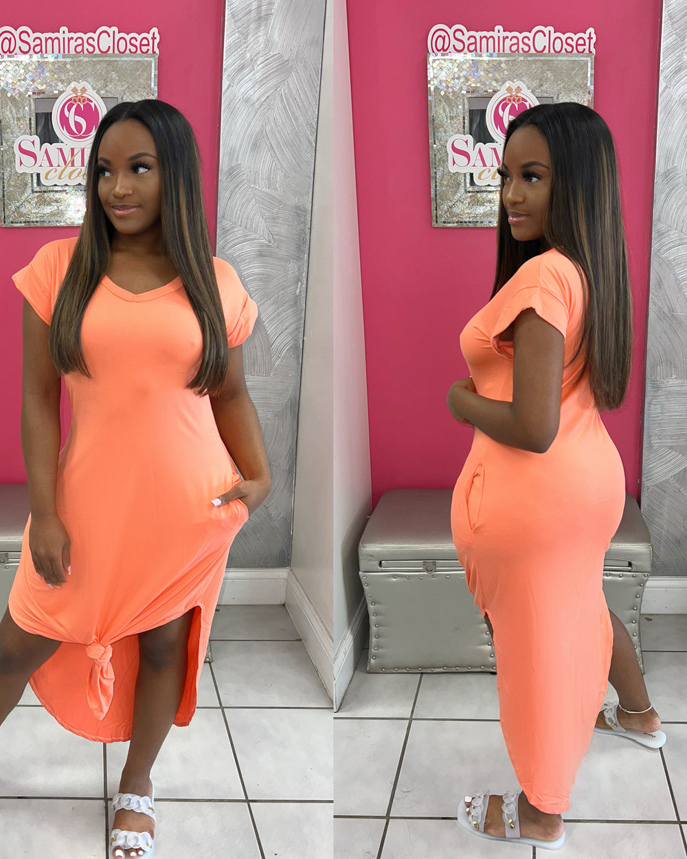Maxi With Pockets-Coral