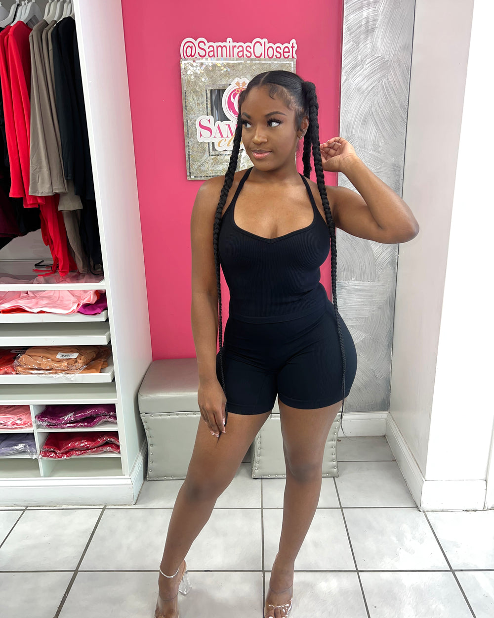 Everyday Biker Short Set-Black