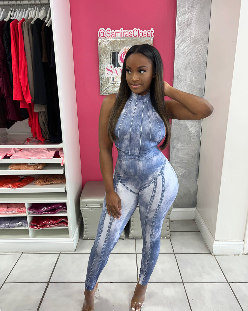 Not So Denim Set-Grey