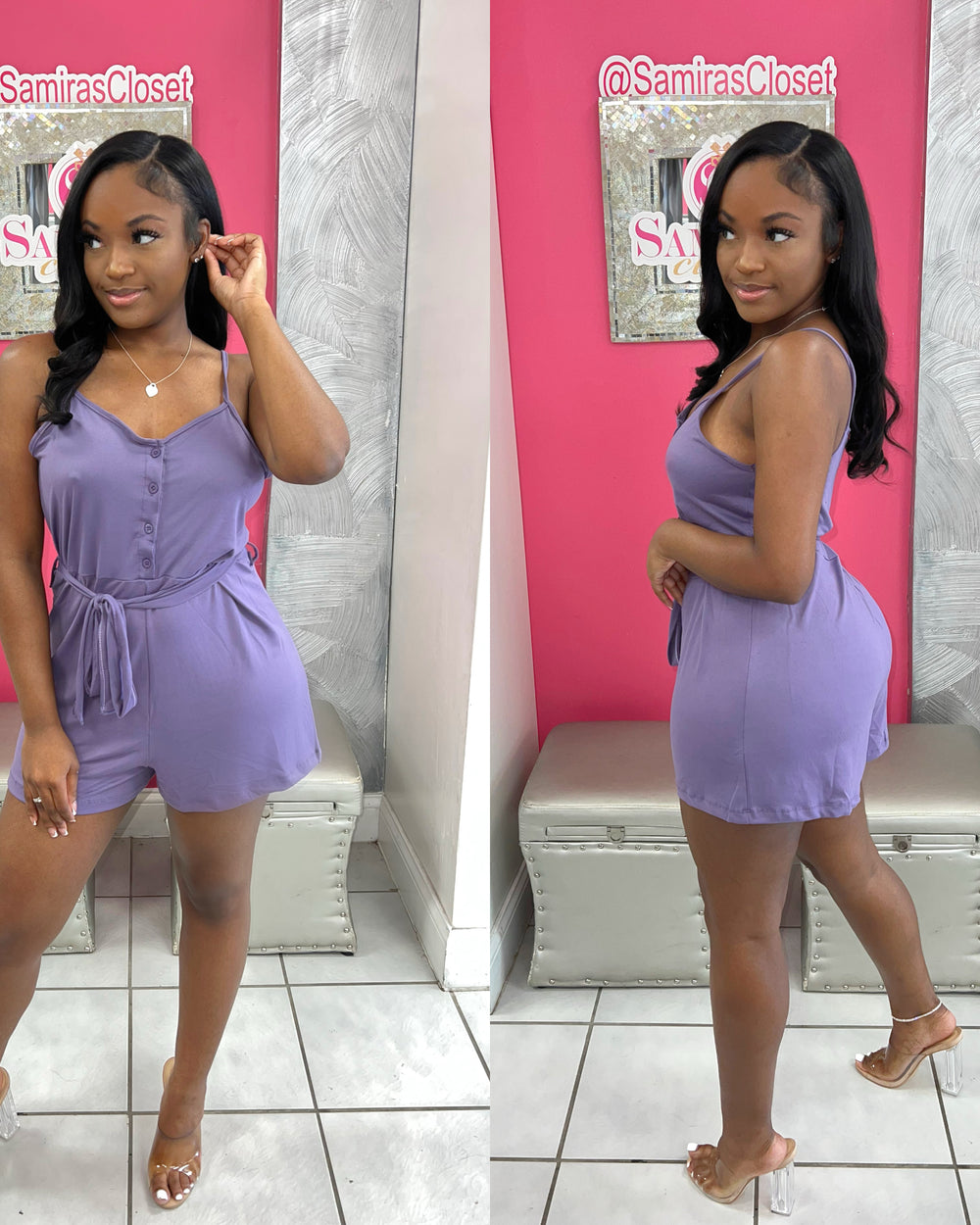 High Class Romper-Grape