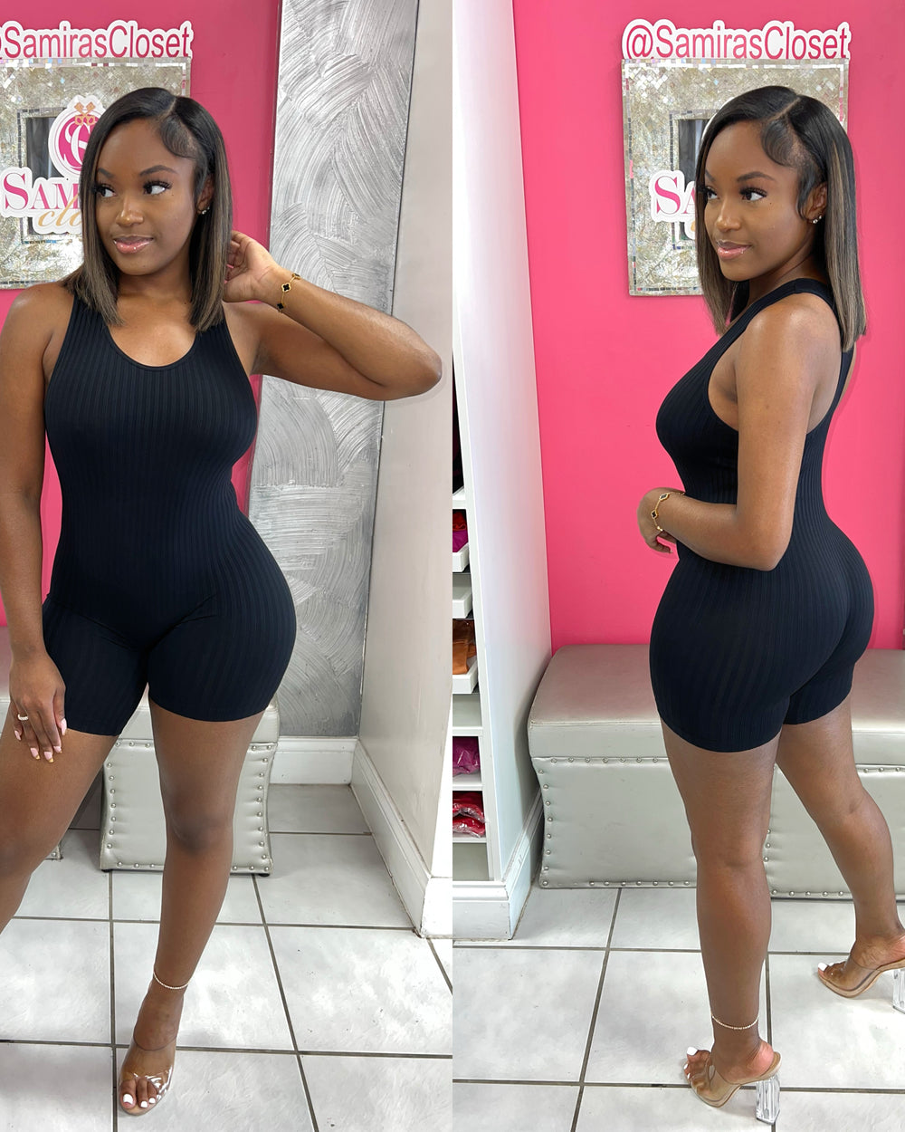 Rock Your World Romper-Black
