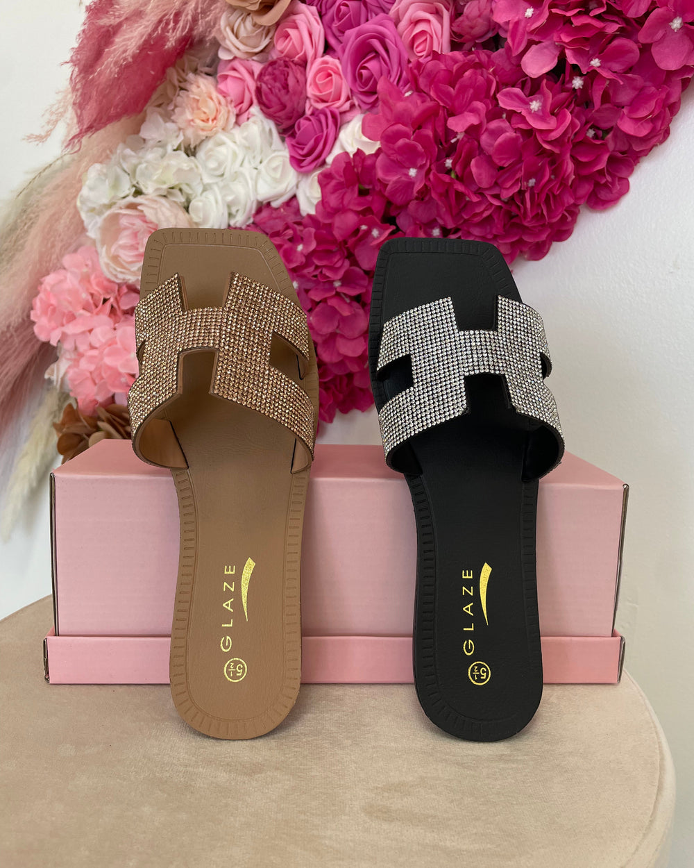 Minnie Slides-Rose Gold