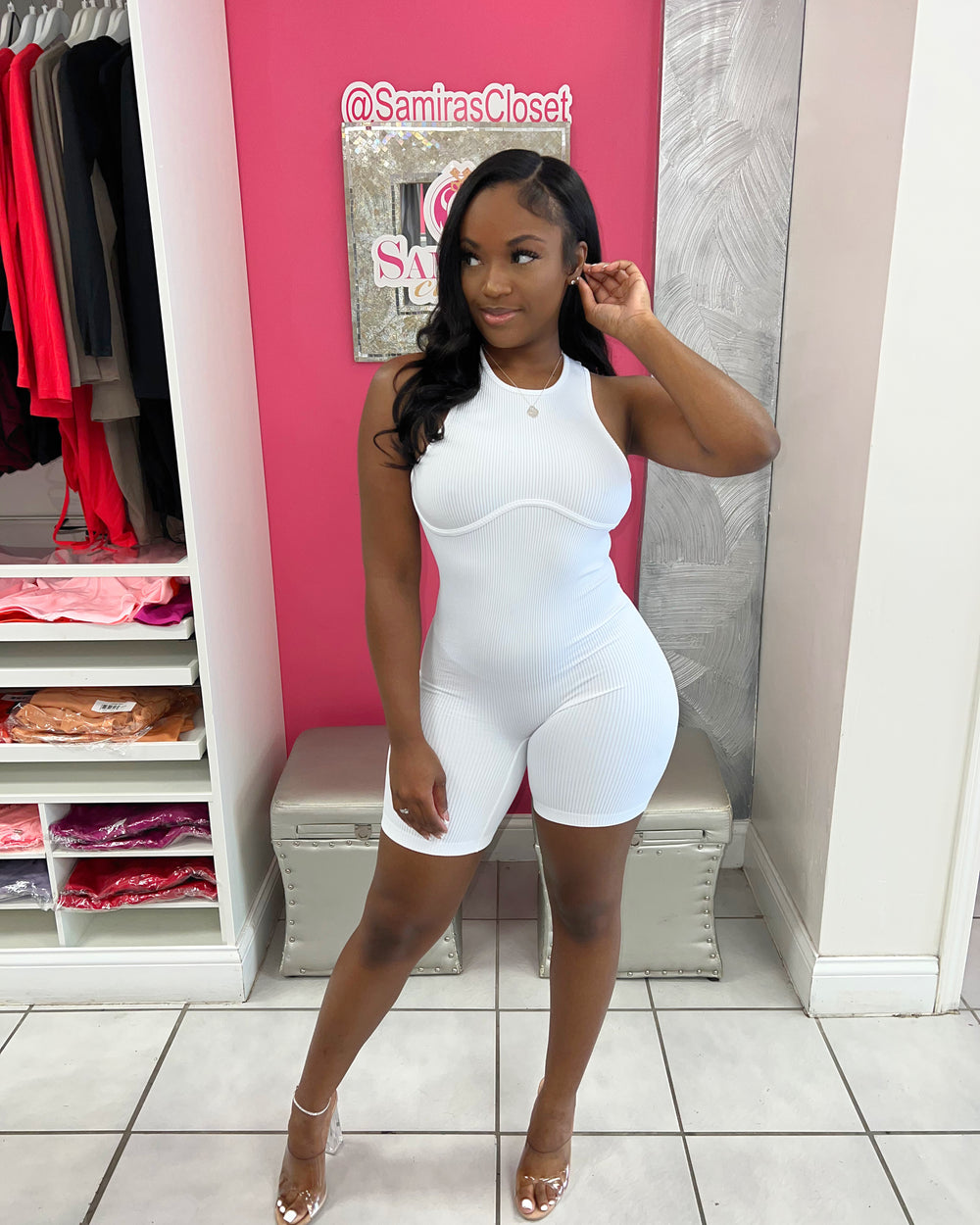 Snatch My Body Romper-White
