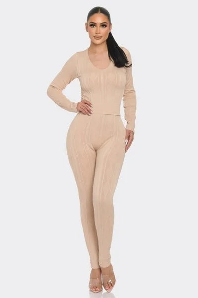 Jet Lag Lounge Set-Khaki