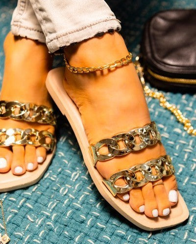 Toni Chain Slides-Nude