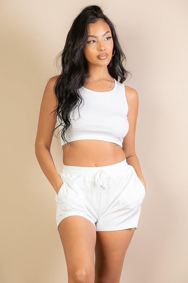 Soft Energy Shorts Set-White