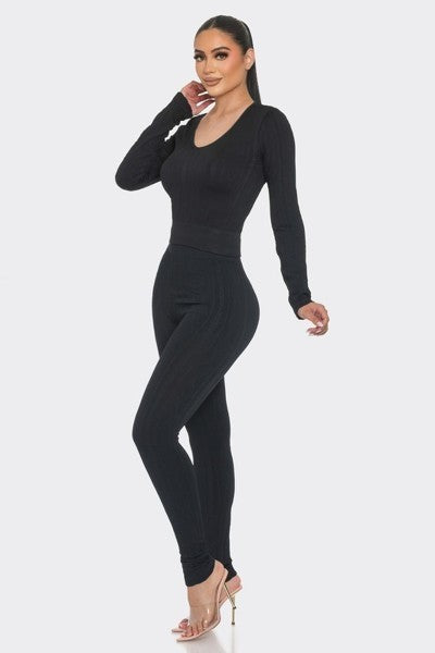 Jet Lag Lounge Set-Black