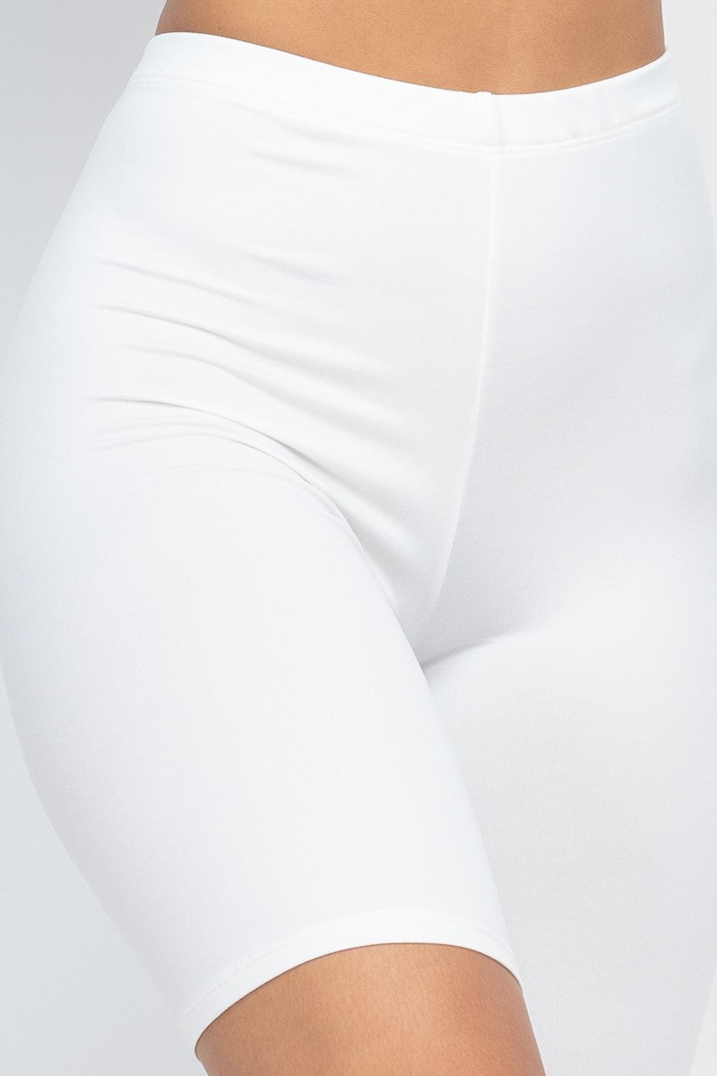 Basic Biker Shorts-White