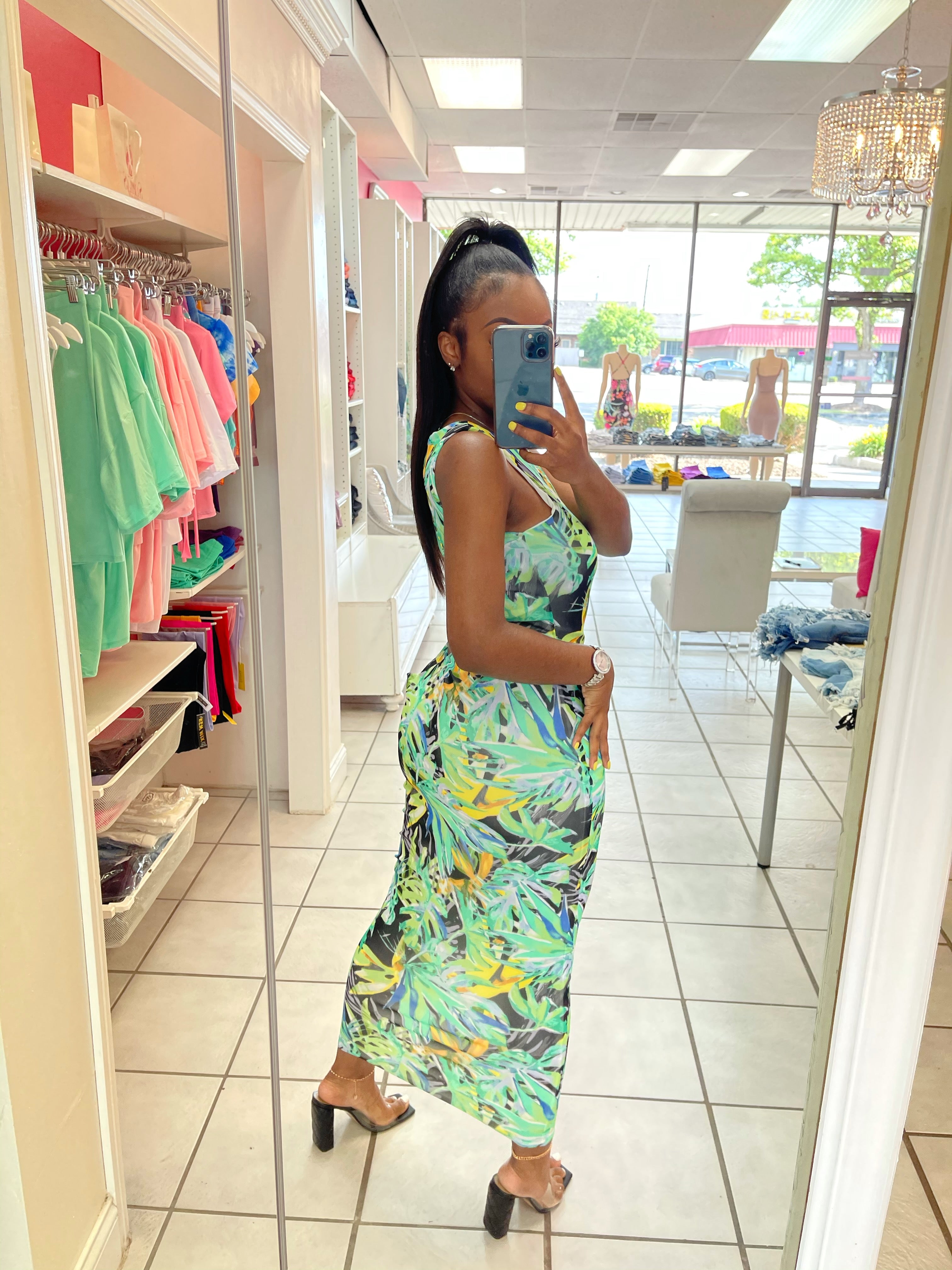 Tropic Side Peep Dress