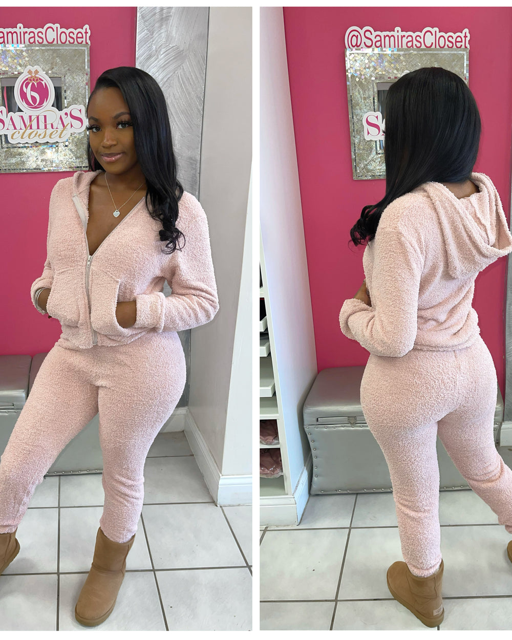 Cozy Full Zip Hoodie & Jogger Set-Mauve