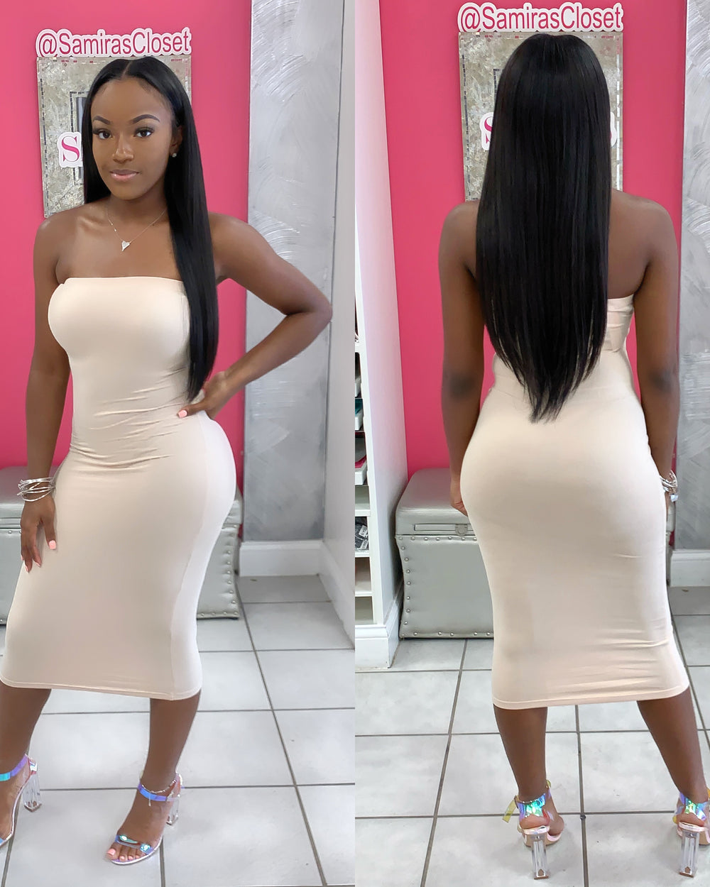Tube Bodycon Dress-Nude