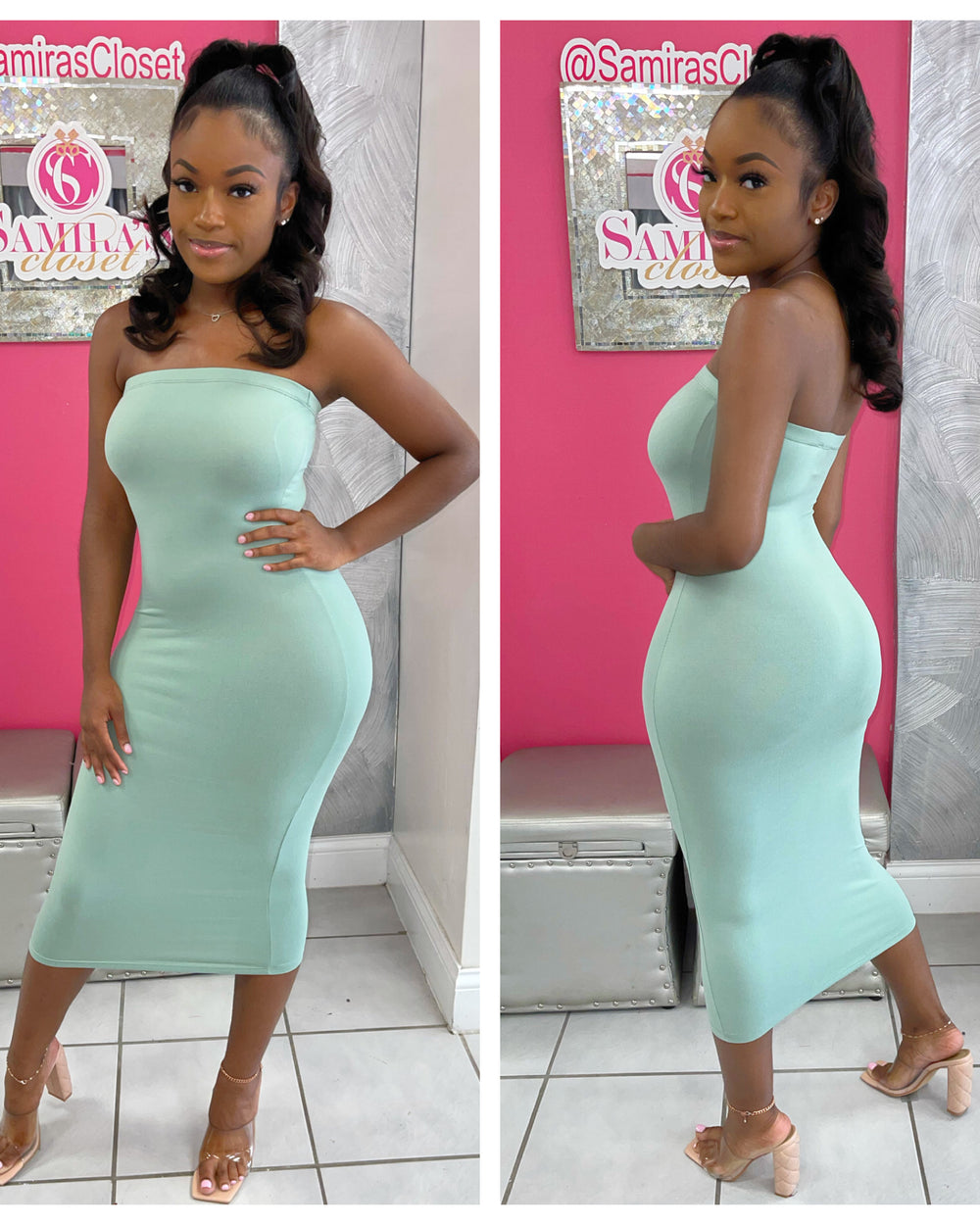 Tube Bodycon Dress-Sage