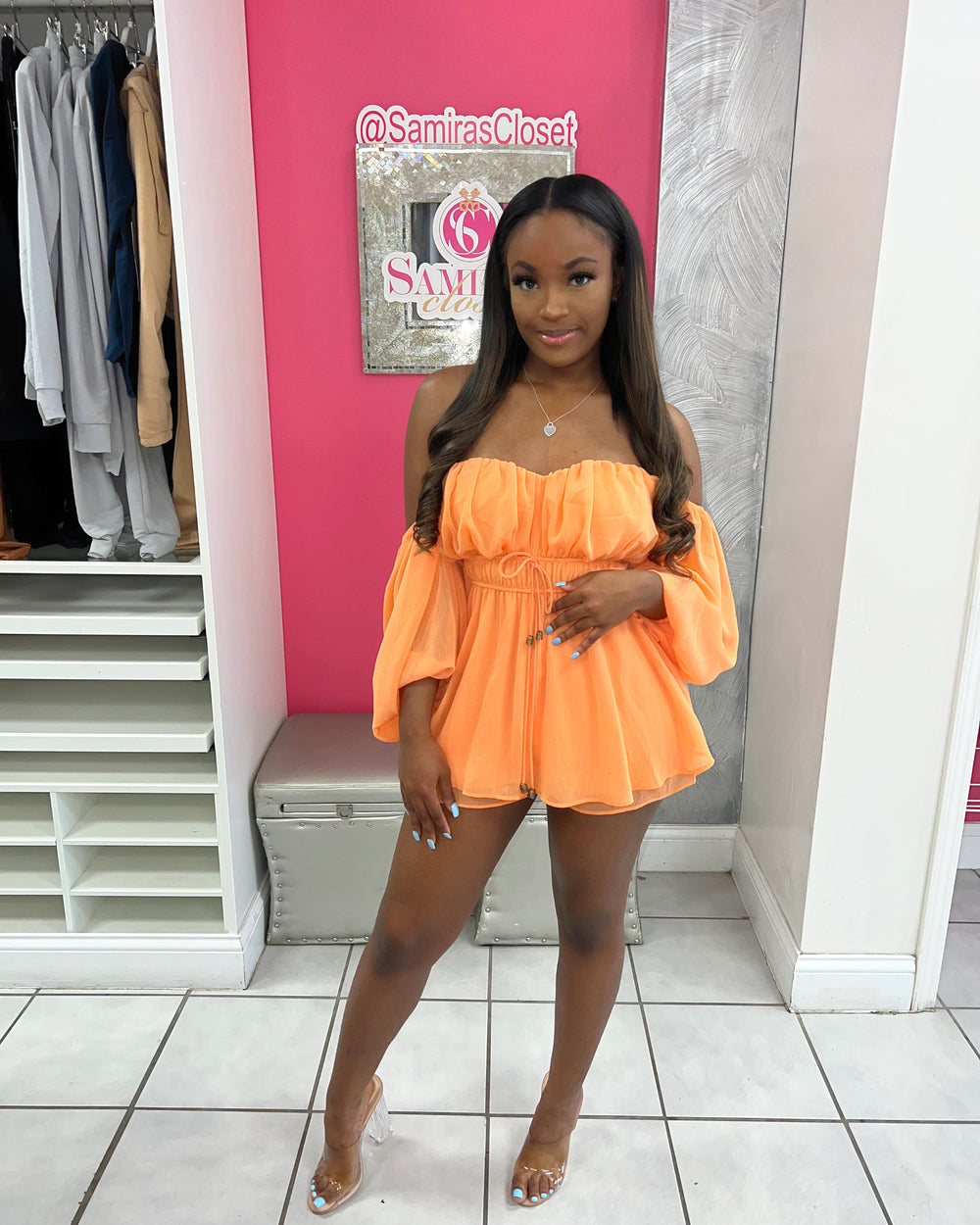 Such A Lady Romper-Peach