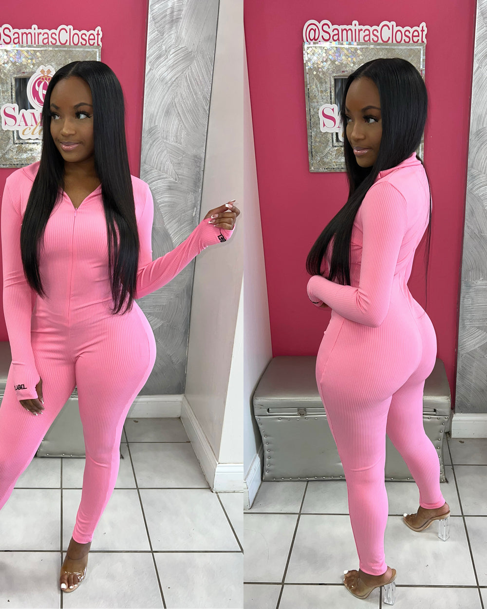 Lucky Label Jumpsuit-Pink
