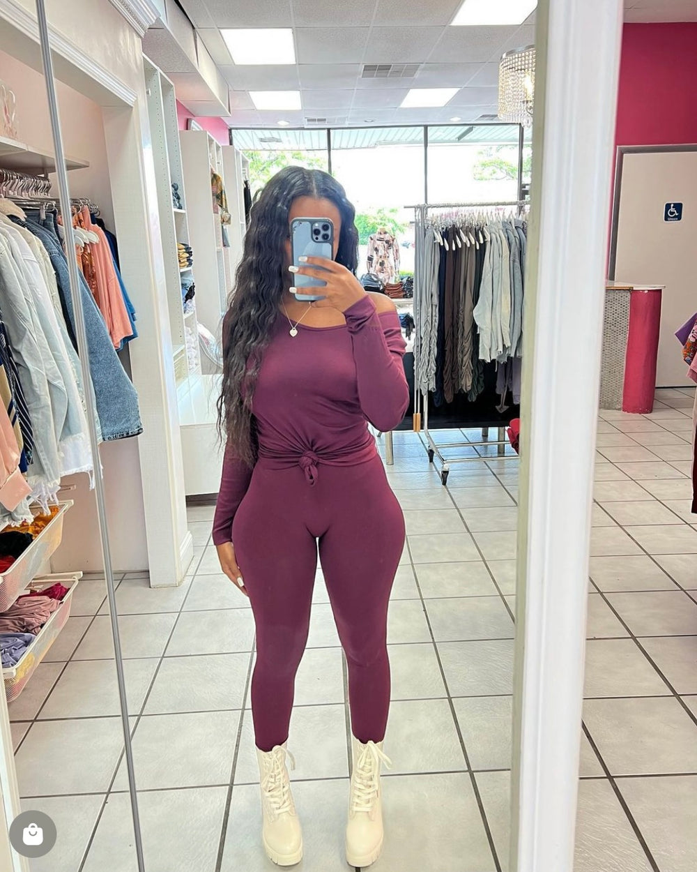 Fleece Lined Chill Set-Plum