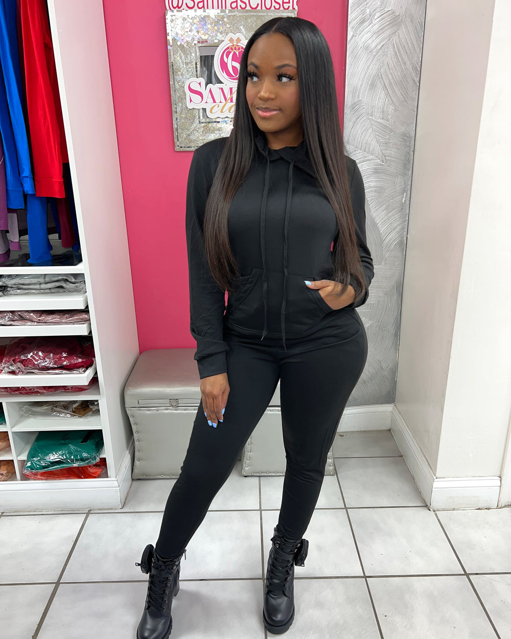 Boho Babe Jogger Set-Black