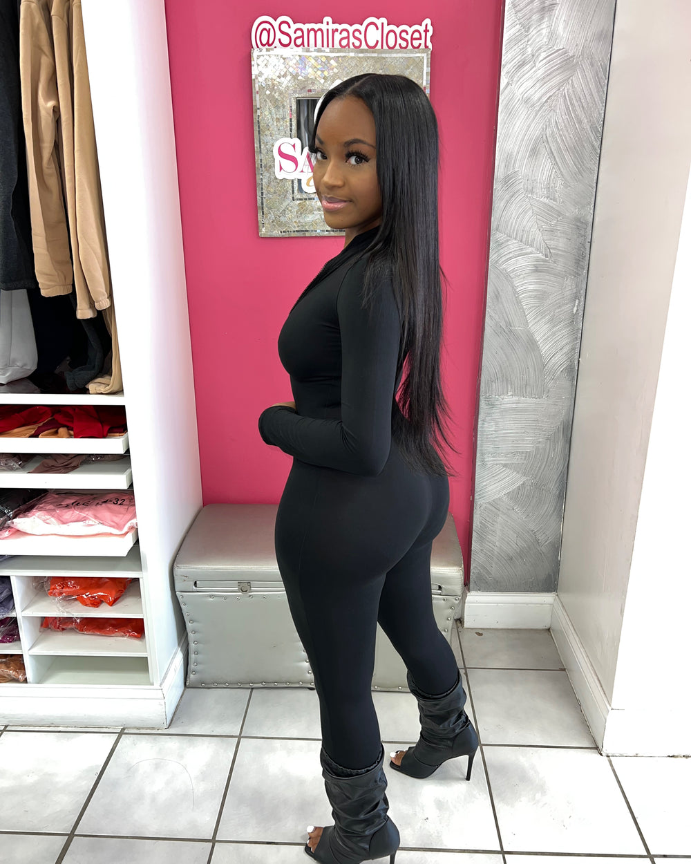 Ultra Slim Jumpsuit-Black